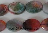 CAG4897 15 inches 13*18mm faceted oval fire crackle agate beads