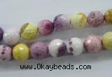 CAG4901 15.5 inches 8mm faceted round dyed white agate beads