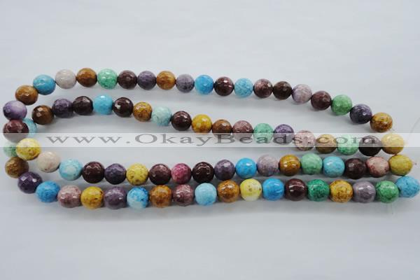 CAG4902 15.5 inches 10mm faceted round dyed white agate beads