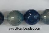 CAG5008 15.5 inches 18mm faceted round agate gemstone beads wholesale