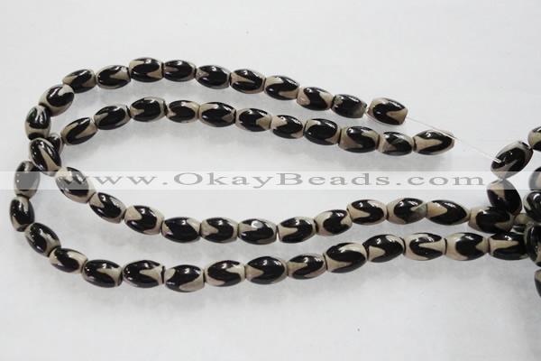 CAG5084 15.5 inches 8*12mm drum tibetan agate beads wholesale