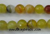 CAG5103 15.5 inches 10mm faceted round line agate beads wholesale