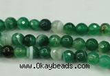 CAG5120 15.5 inches 4mm faceted round line agate beads wholesale