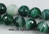 CAG5124 15.5 inches 12mm faceted round line agate beads wholesale