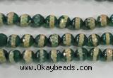 CAG5136 15 inches 6mm faceted round tibetan agate beads wholesale