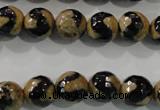 CAG5160 15 inches 10mm faceted round tibetan agate beads wholesale