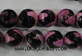 CAG5166 15 inches 12mm faceted round tibetan agate beads wholesale