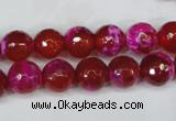 CAG5183 15 inches 10mm faceted round fire crackle agate beads