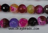 CAG5193 15 inches 10mm faceted round fire crackle agate beads