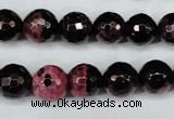 CAG5199 15 inches 10mm faceted round fire crackle agate beads