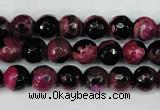 CAG5204 15 inches 8mm faceted round fire crackle agate beads