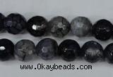 CAG5228 15 inches 10mm faceted round fire crackle agate beads