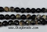 CAG5231 15 inches 6mm faceted round fire crackle agate beads