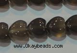 CAG5265 15.5 inches 12*12mm heart Brazilian grey agate beads