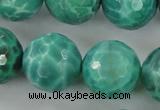 CAG5315 15.5 inches 16mm faceted round peafowl agate gemstone beads