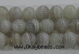 CAG5321 15.5 inches 6mm round grey line agate beads wholesale