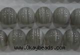 CAG5328 15.5 inches 10mm round grey line agate beads wholesale