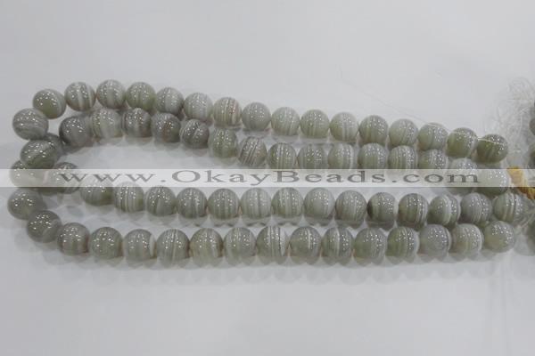 CAG5328 15.5 inches 10mm round grey line agate beads wholesale