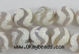 CAG5331 15.5 inches 12mm faceted round tibetan agate beads wholesale