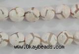 CAG5334 15.5 inches 10mm faceted round tibetan agate beads wholesale