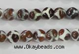 CAG5338 15.5 inches 8mm faceted round tibetan agate beads wholesale