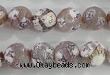 CAG5354 15.5 inches 12mm faceted round tibetan agate beads wholesale