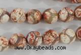 CAG5358 15.5 inches 10mm faceted round tibetan agate beads wholesale