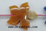 CAG5388 15.5 inches 36mm carved flower dragon veins agate beads