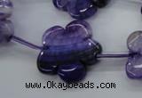 CAG5392 15.5 inches 24mm carved flower dragon veins agate beads