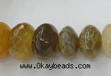 CAG5411 8*12mm – 13*22mm faceted rondelle dragon veins agate beads