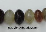 CAG5418 8*12mm – 13*22mm faceted rondelle dragon veins agate beads