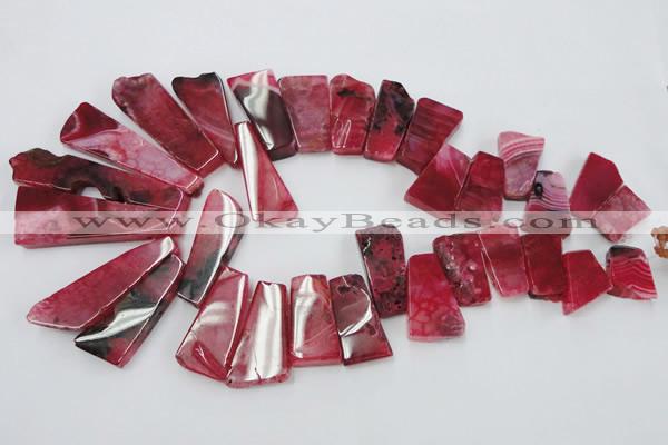 CAG5454 15.5 inches 12*20mm - 16*70mm freeform agate gemstone beads