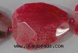 CAG5488 15.5 inches 30*35mm – 35*40mm faceted freeform agate beads