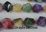 CAG5491 15.5 inches 13*13mm faceted nuggets agate gemstone beads