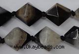 CAG5495 15.5 inches 18*18mm faceted bicone agate gemstone beads