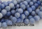 CAG551 16 inches 6mm round blue agate gemstone beads wholesale