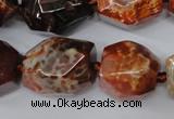 CAG5517 15.5 inches 18*22mm faceted nuggets agate gemstone beads