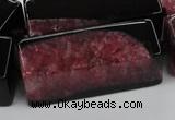 CAG5543 15.5 inches 15*15*40mm cuboid agate druzy geode beads