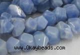 CAG557 16 inches 8*12mm faceted freeform blue agate beads wholesale