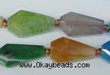 CAG5570 15 inches 12*23mm - 15*25mm faceted nuggets agate beads