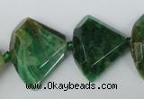 CAG5578 15 inches 20*25mm faceted triangle dragon veins agate beads