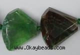 CAG5579 15 inches 22*30mm faceted triangle dragon veins agate beads