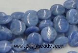 CAG558 16 inches 10mm flat round blue agate gemstone beads wholesale