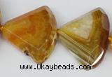 CAG5586 15 inches 30*40mm faceted triangle dragon veins agate beads