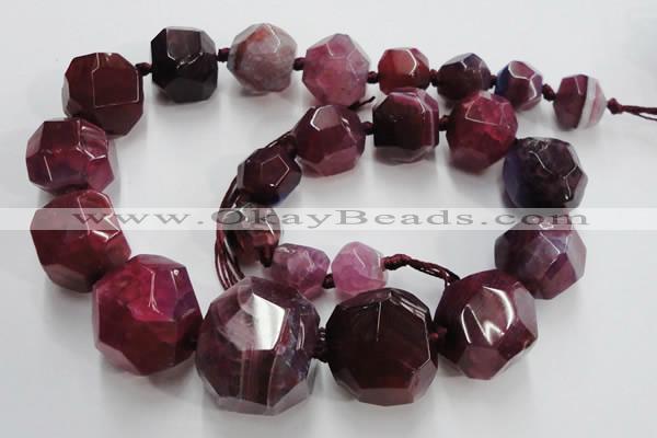 CAG5594 15 inches 10*12mm - 25*27mm faceted nuggets agate beads