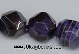 CAG5600 15 inches 24mm faceted nuggets agate gemstone beads