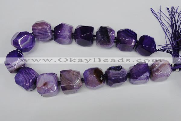 CAG5607 15 inches 20*22mm faceted nuggets agate gemstone beads