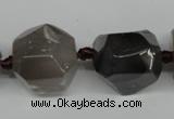 CAG5615 15 inches 20mm faceted nuggets agate gemstone beads