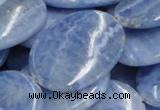 CAG562 16 inches 30*40mm oval blue agate gemstone beads wholesale