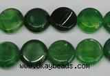 CAG5629 15 inches 12mm flat round dragon veins agate beads